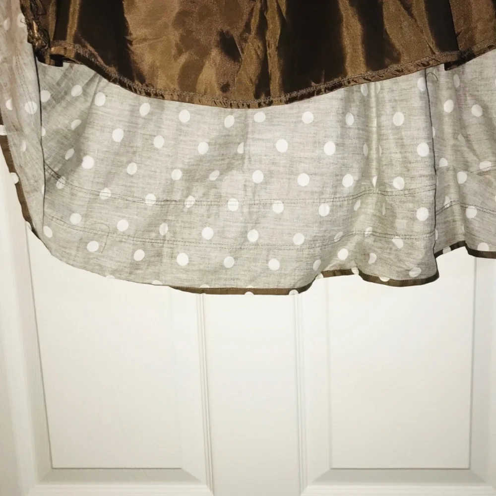Connection 18 A Line Skirt/Brown and White Polka Dots/Retro/50s/Vintage/Large - Picture 4 of 7